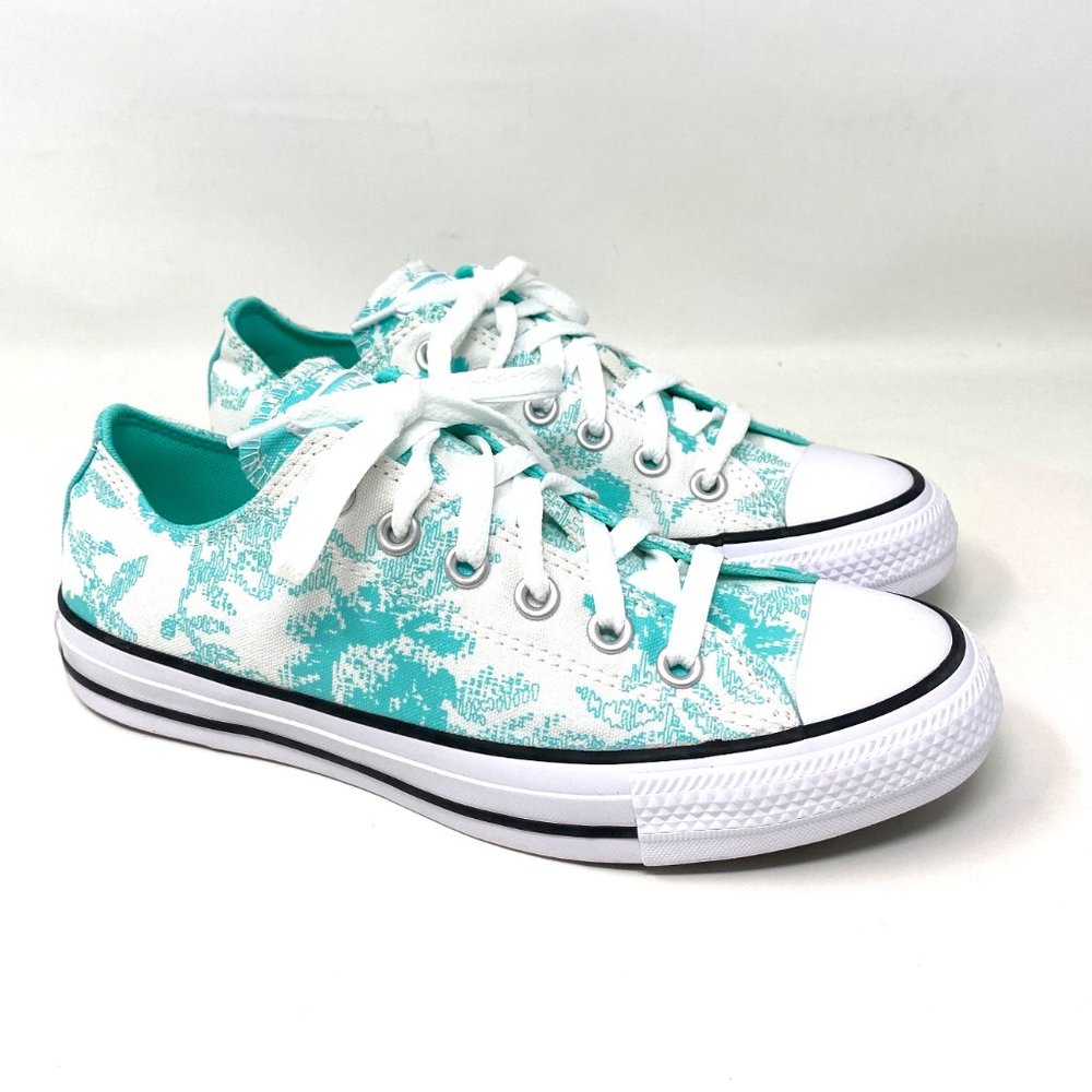 Converse Women's Size 571388F CTAS OX ELECTRIC AQUA WHITE Canvas Low Top Sneaker - Picture 5 of 8